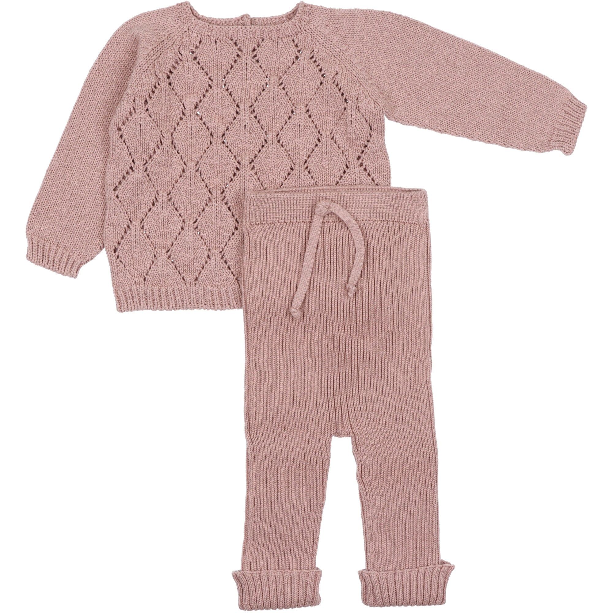 cardigan-reverse-e-pantalone-rosa